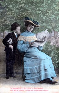 Französische romantische Postkarte, um 1900
