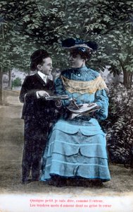 Französische romantische Postkarte, ca. 1900