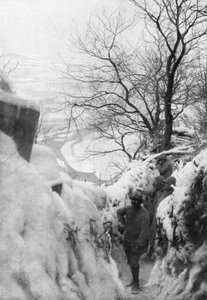Französische Schützengräben am Piave-Fluss, Italienfront, Dezember 1917 von Unbekannt