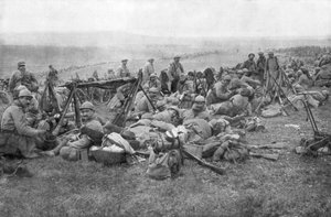 Französische Truppen bei der Rast, Verdun, Frankreich
