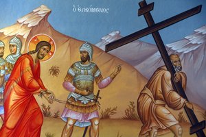 Fresko in der Heilig-Kreuz-Kirche, Pedoulas. Passion Christi, 20150510, Pedoulas, Zypern von Unbekannt