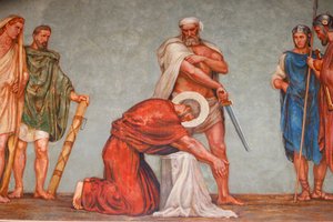 Fresko in der Sankt Paul Kirche: Martyrium des Heiligen Paulus, Lyon, Frankreich von Unbekannt