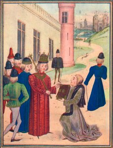 Froissart überreicht Richard II. sein Buch der Liebesgedichte, 1395, 1905 von Unbekannt