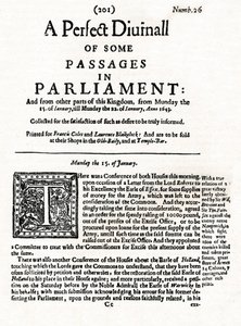 Titelseite von A Perfect Diurnall of Some Passages in Parliament, 1643, 1905 von Unbekannt