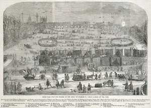 Frostmesse auf der Themse während der Herrschaft von Karl II., London, 1683