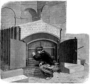 Ofen des Typs, der im Krematorium Père Lachaise, Paris, installiert werden soll, 1888
