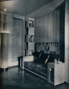 Möbel und Innenraum eines privaten Büros. Entworfen von Joseph Sinel, 1930