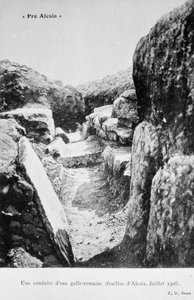 Gallorömische Wasserleitung, Ausgrabungen von Alesia, Juli 1906