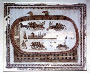 Spiele, römisches Mosaik aus Karthago, 2. Jahrhundert n. Chr.