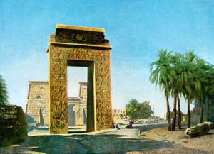 Tor vor dem Tempel von Khonsu, Karnak, Ägypten, 20. Jahrhundert von Unbekannt