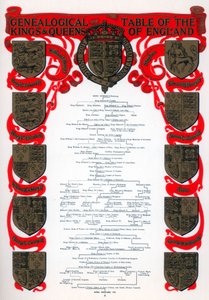 Genealogische Tafel der Könige und Königinnen von England, 1902 von Unbekannt