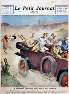 General Gouraud entkommt einem Attentat auf der Route von Damaskus nach Kunaitra, 1921 von Unbekannt