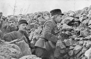 General Marchand inspiziert Schützengräben, Champagne, Frankreich, Erster Weltkrieg