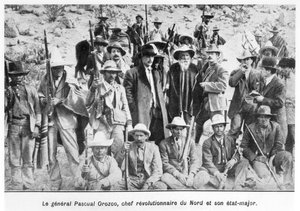 General Pascual Orozco (1882-1915) und seine Offiziere, Illustration aus 