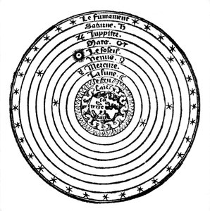 Geozentrisches oder erdzentriertes System des Universums, 1528 von Unbekannt