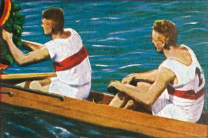 Deutsche Gewinner des Zweier-Ruderwettbewerbs ohne Steuermann, 1928
