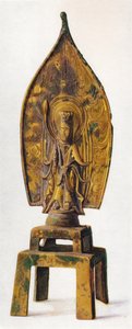 Vergoldete Bronzefigur von Kuan-Yin, 334 n. Chr., 1936