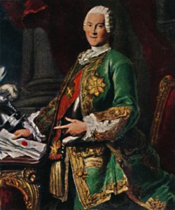 Graf von Brühl 1700-1763 - Stich nach dem Gemälde von Silvestre, 1934 von Unbekannt
