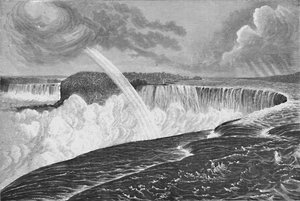 Großansicht der kanadischen und amerikanischen Horseshoe-Fälle, 1883 von Unbekannt