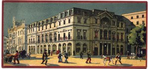 Grand Hotels: Außenansicht des Avenida Palace in Lissabon, Portugal - Karte einer Serie, die die Hotels der „Compagnie Internationale des Grands Hotels“ präsentiert, Ende 19.-Anfang 20. Jahrhundert von Unbekannt