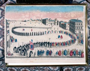 Große Prozession von Kriminellen, die von der Inquisition von Lissabon verurteilt wurden, 18. Jahrhundert von Unbekannt