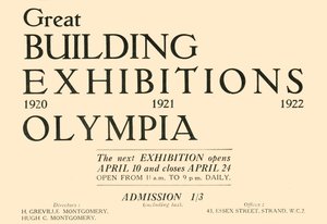 Große Bauausstellung - Olympia, 1920 von Unbekannt