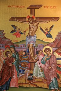 Griechisch-orthodoxe Ikone: Kreuzigung Jesu von Unbekannt