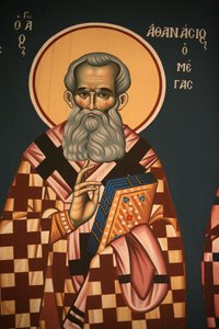 Griechisch-orthodoxe Ikone: Heiliger Athanasios der Große von Unbekannt