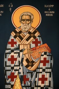 Griechisch-orthodoxe Ikone: Heiliger Josef von Thessaloniki von Unbekannt