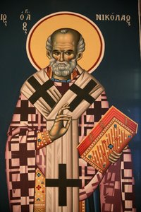 Griechisch-orthodoxe Ikone, die den Heiligen Nikolaus darstellt, Thessaloniki, Griechenland von Unbekannt