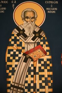 Griechisch-orthodoxe Ikone, die den Heiligen Symeon von Thessaloniki darstellt, Thessaloniki, Griechenland von Unbekannt
