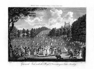 Greenwich Park, mit dem Royal Observatory, am Ostermontag, London, 1804 von Unbekannt