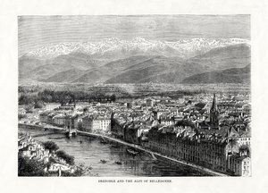 Grenoble und die Belledonne-Alpen, Frankreich, 1879 von Unbekannt