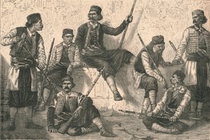 Gruppe von Montenegrinern, ca. 1879