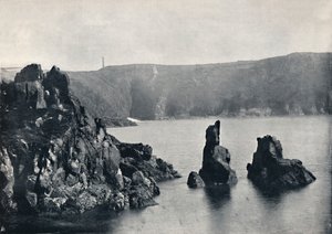 Guernsey - Moulin Huet Bay, mit den Hund- und Löwenfelsen, 1895