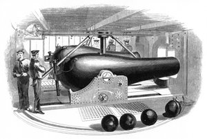 Geschützturm an Bord der USS Passaic, um 1860er Jahre