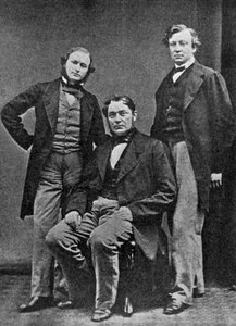 Gustav Kirchhoff, Robert Bunsen und Henry Roscoe, Wissenschaftler, ca. 1860