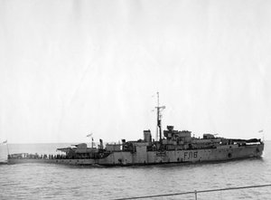 HMS Amethyst, nach der Aktion am Jangtse-Fluss, 20. April 1949 von Unbekannt