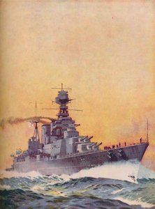 HMS Hood wurde 1916 auf Kiel gelegt und 1920 fertiggestellt, 1937 von Unbekannt