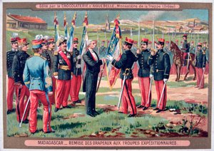 Übergabe der Flagge an die Expeditionsstreitkräfte, Madagaskar, 1883-1896 von Unbekannt