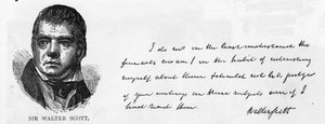 Handschrift und Unterschrift von Sir Walter Scott von Unbekannt
