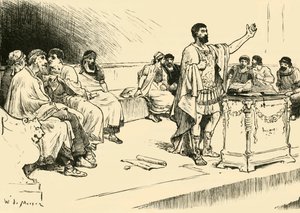Hannibal in der Versammlung von Karthago, 1890 von Unbekannt