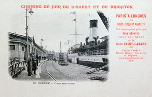 Hafenbahnhof, Dieppe, um 1900 von Unbekannt