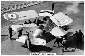 Hawker Osprey auf dem Deck des Flugzeugträgers HMS Eagle, 1937 von Unbekannt