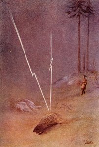 Er nahm plötzlich die Gestalt eines gigantischen Stachelschweins an, 1914 von Unbekannt