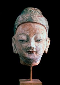 Kopf des Buddha, aus den Ruinen von Alt-Idikutshari bei Turfan, 8.-9. Jahrhundert