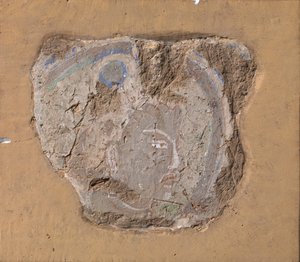 Kopf eines buddhistischen Bildes, ca. 6.-7. Jahrhundert von Unbekannt