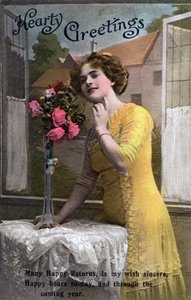 Herzliche Grüße, Geburtstagskarte, ca. 1918 von Unbekannt