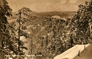 Starker Schneefall in der Nähe von Kasumti, Simla, ca. 1918-1939 von Unbekannt