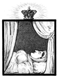 Ihre Majestät Königin Caroline, wie sie wenige Stunden nach ihrem Tod erschien, ca. 1821 von Unbekannt